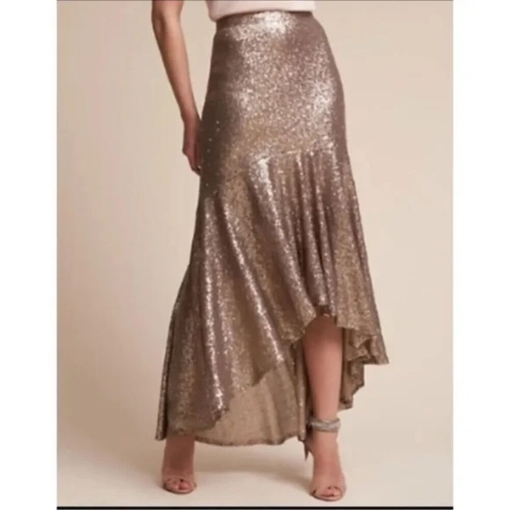 Jenny Yoo Sequin High Low Skirt - BHLDN - Size 6 - Picture 2 of 5